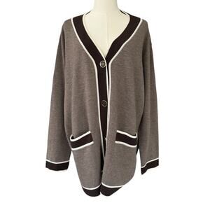 Tuckernuck Lauren Cardigan Sweater Wool Brown Oversized‎ Size XXL